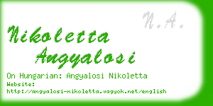 nikoletta angyalosi business card